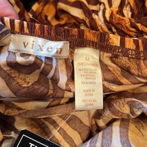 NWT Tiger Print Ruffle High Neck Top - Picture 6 of 8